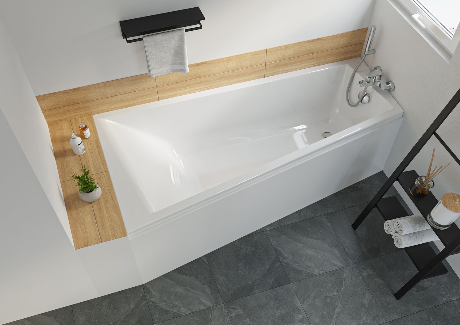  Asymmetrical left-hand bathtub