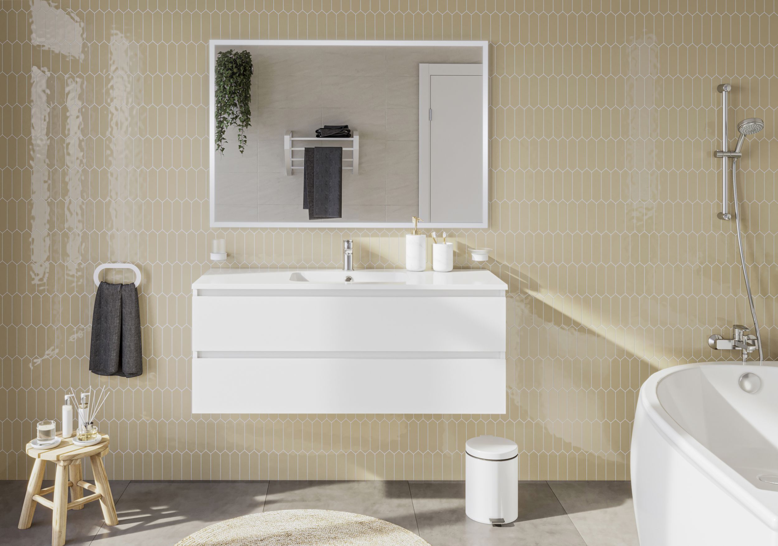  Vanity unit 120 cm simple washbasin