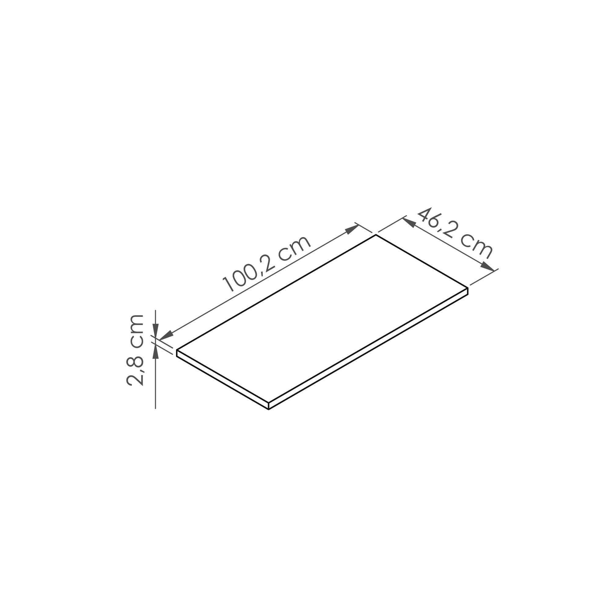  Plan mélaminé 100 cm