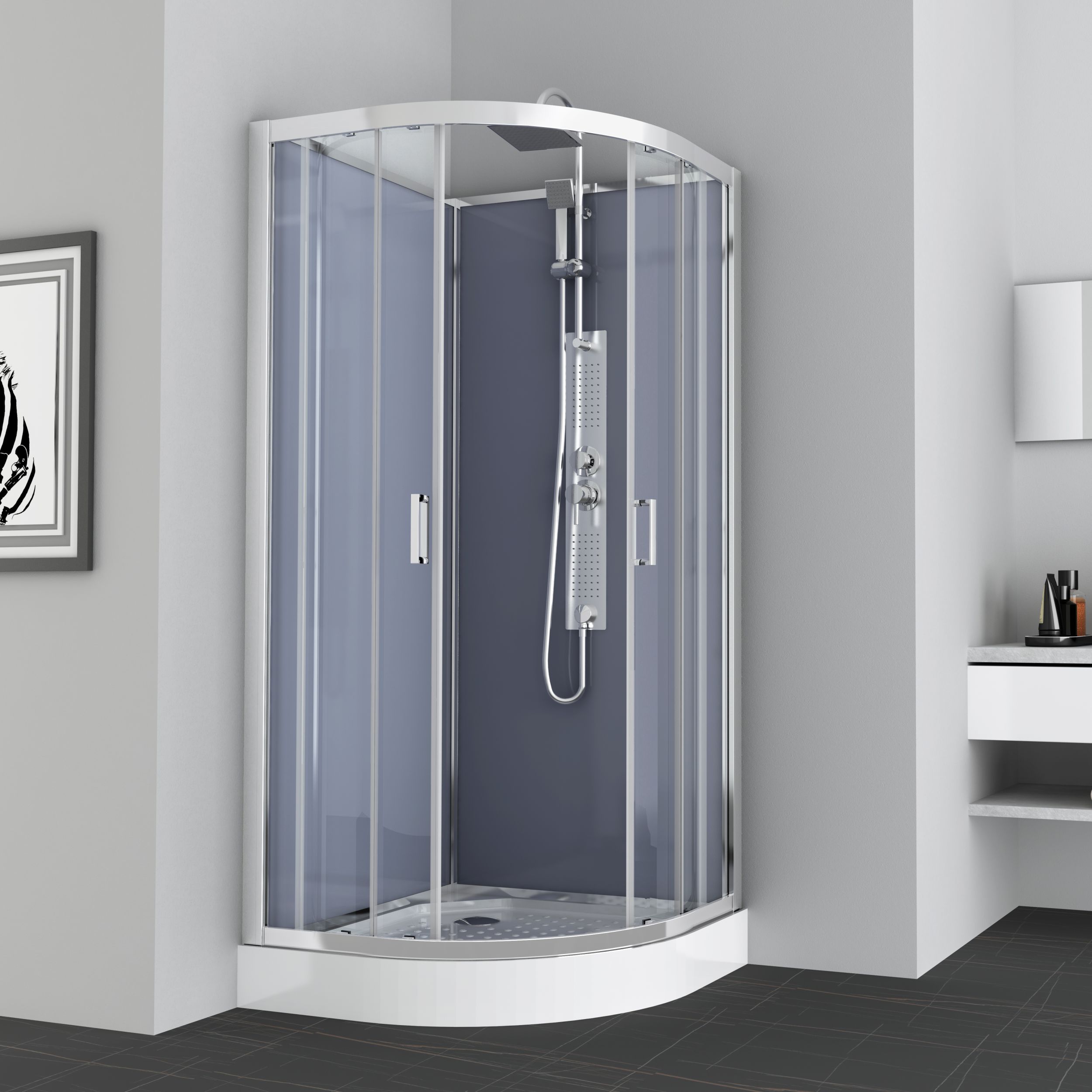  Cabine de douche Quart de rond