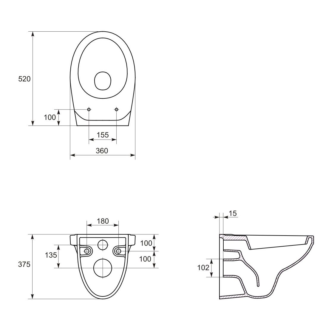  Pack WC suspendu