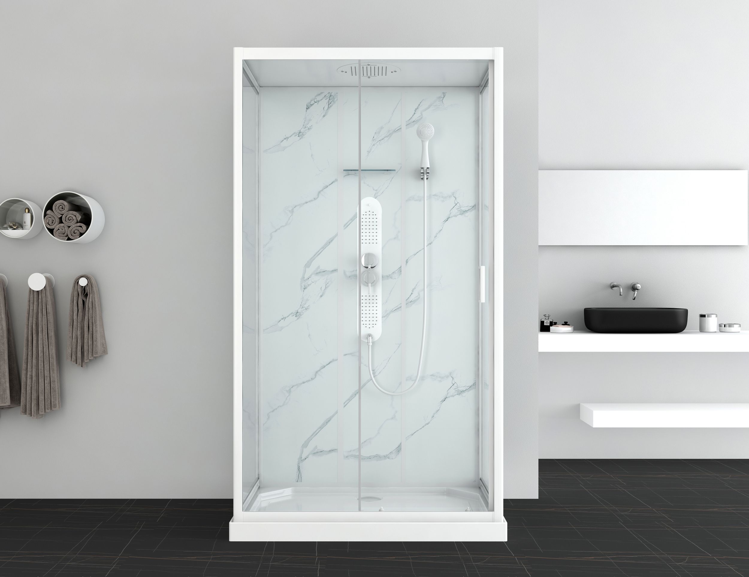  Cabine de douche rectangulaire