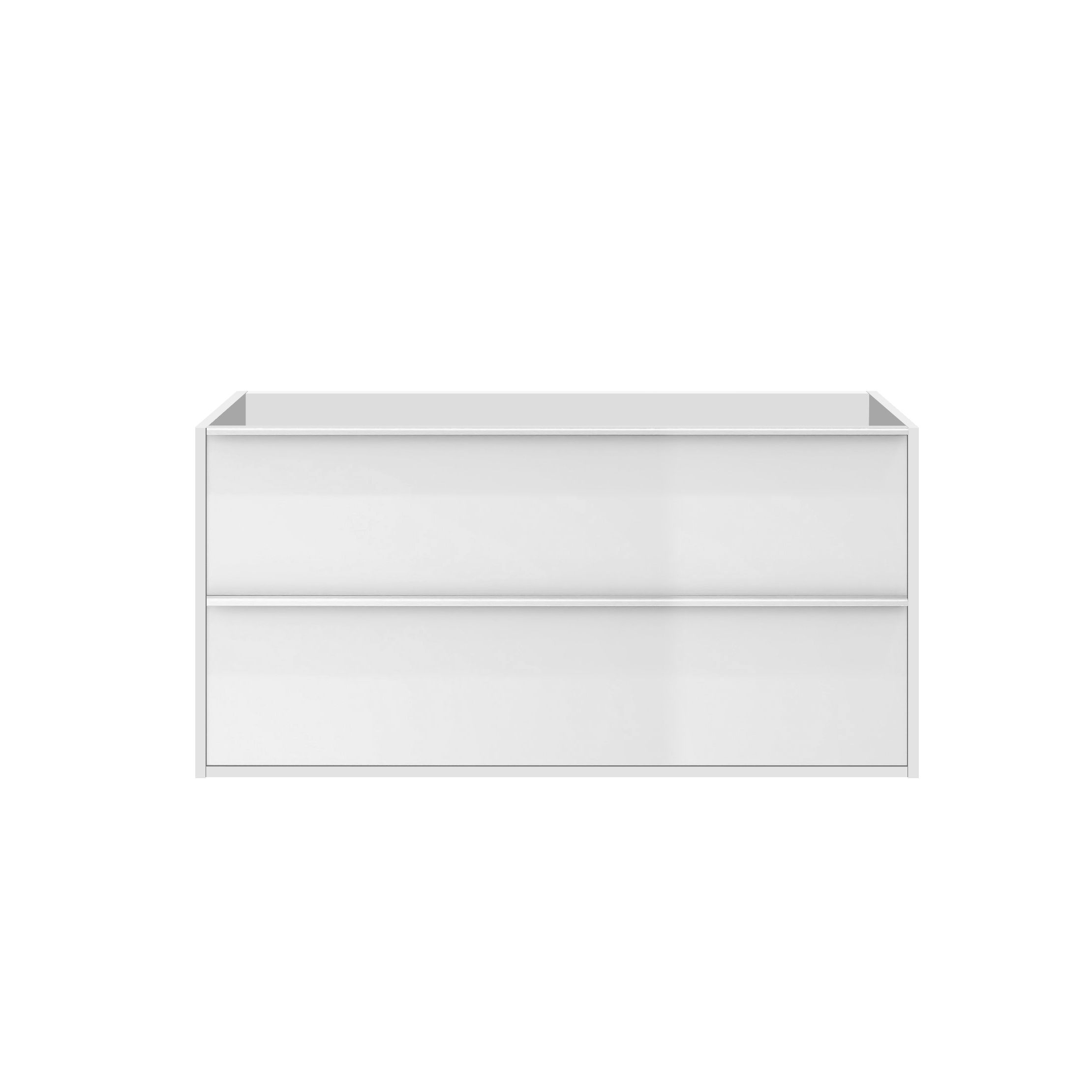  Meuble sous-vasque 120 cm avec poignées blanches - double passage siphon
