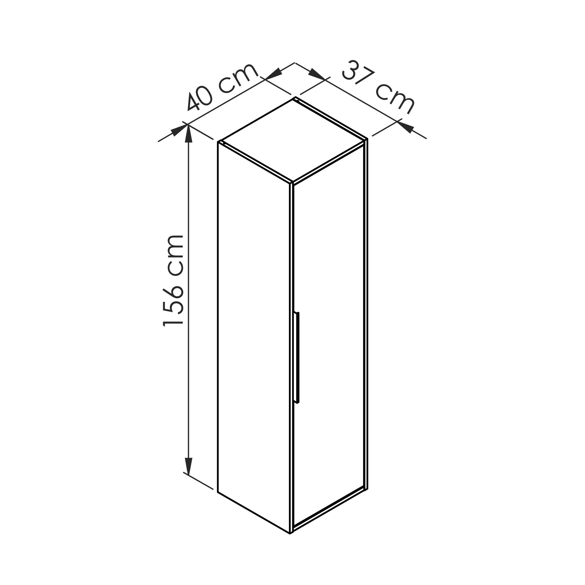  Column 40 cm white handle - for double washbasin