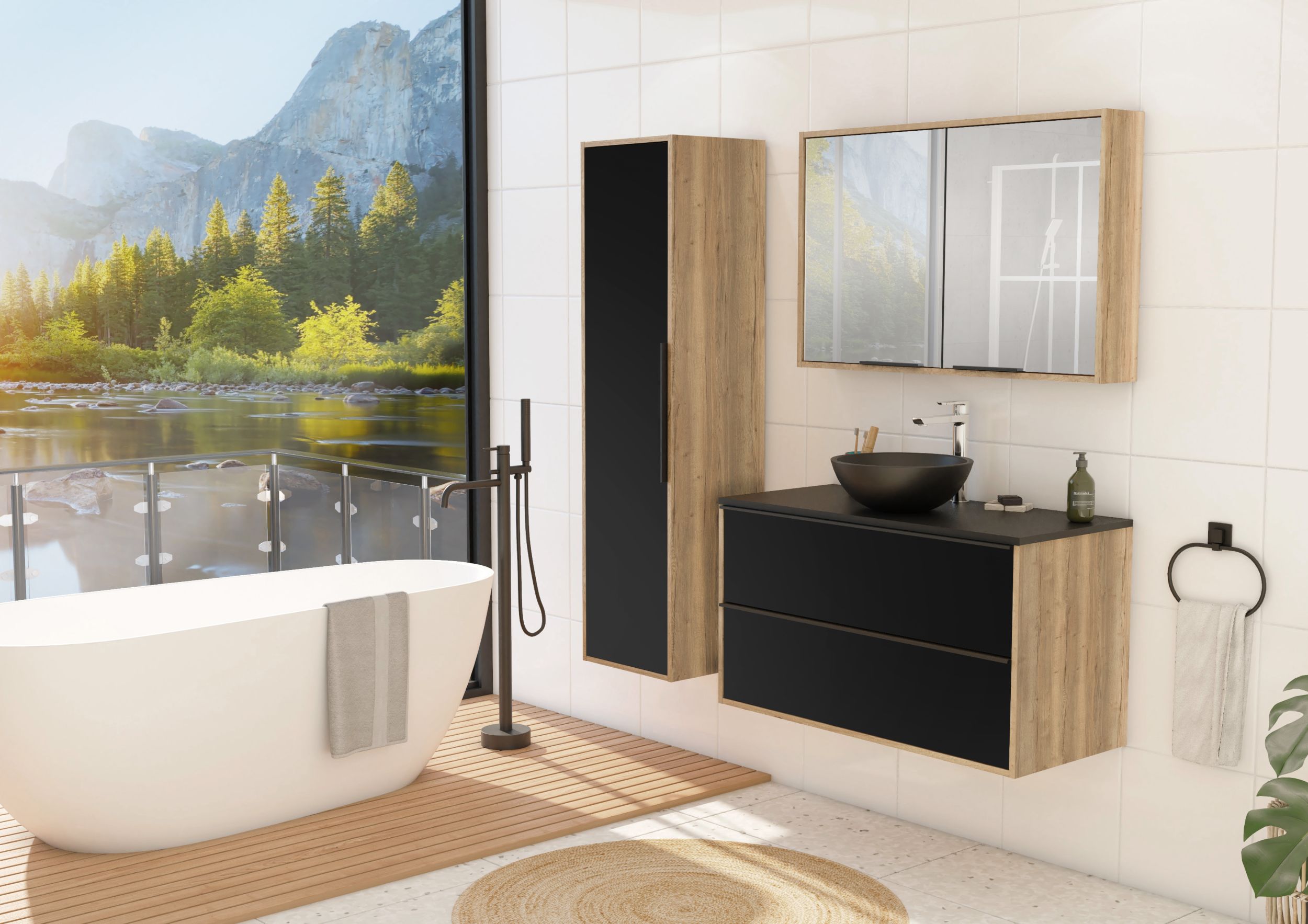  Bathroom cabinet 100 cm UTE