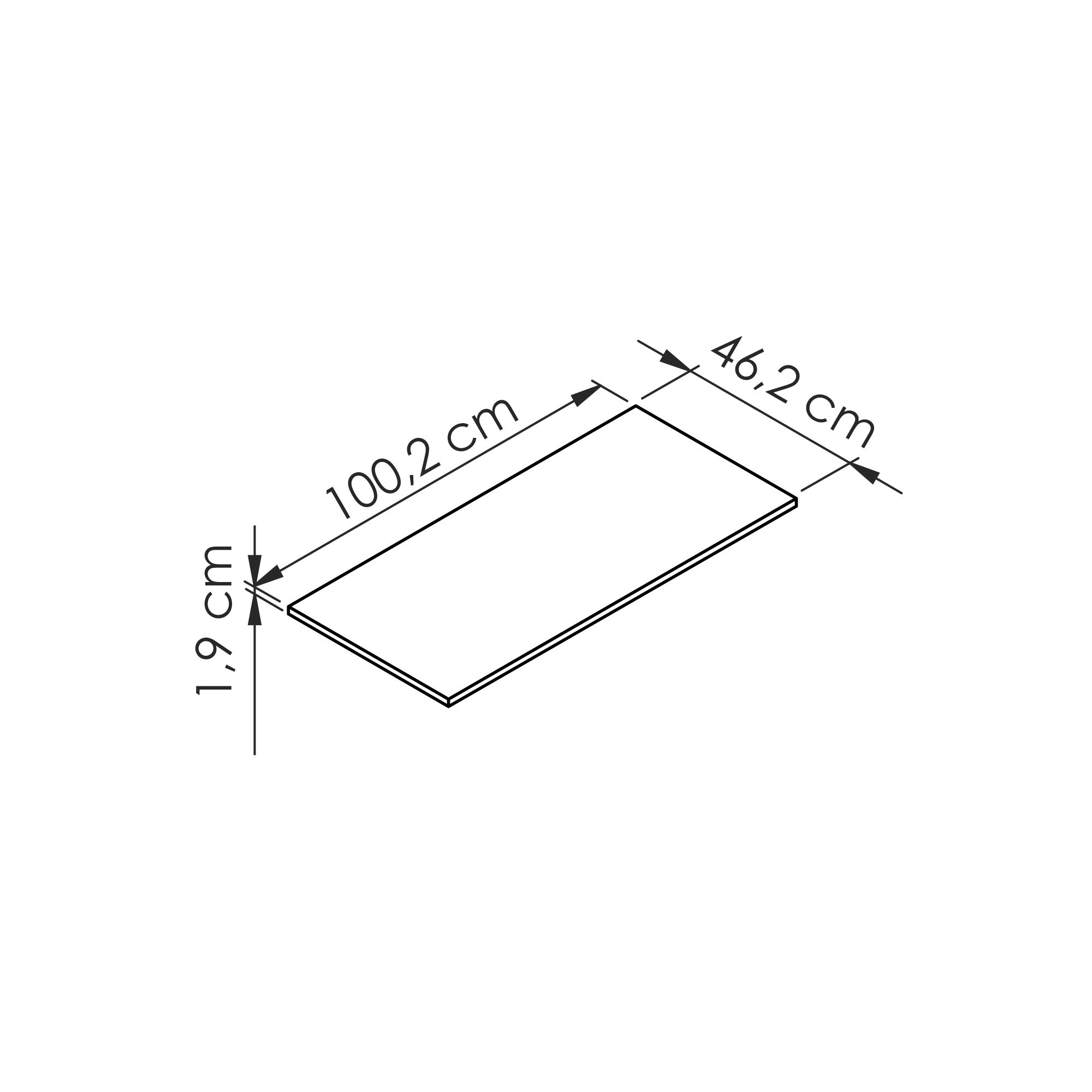  Plan mélaminé 100 cm