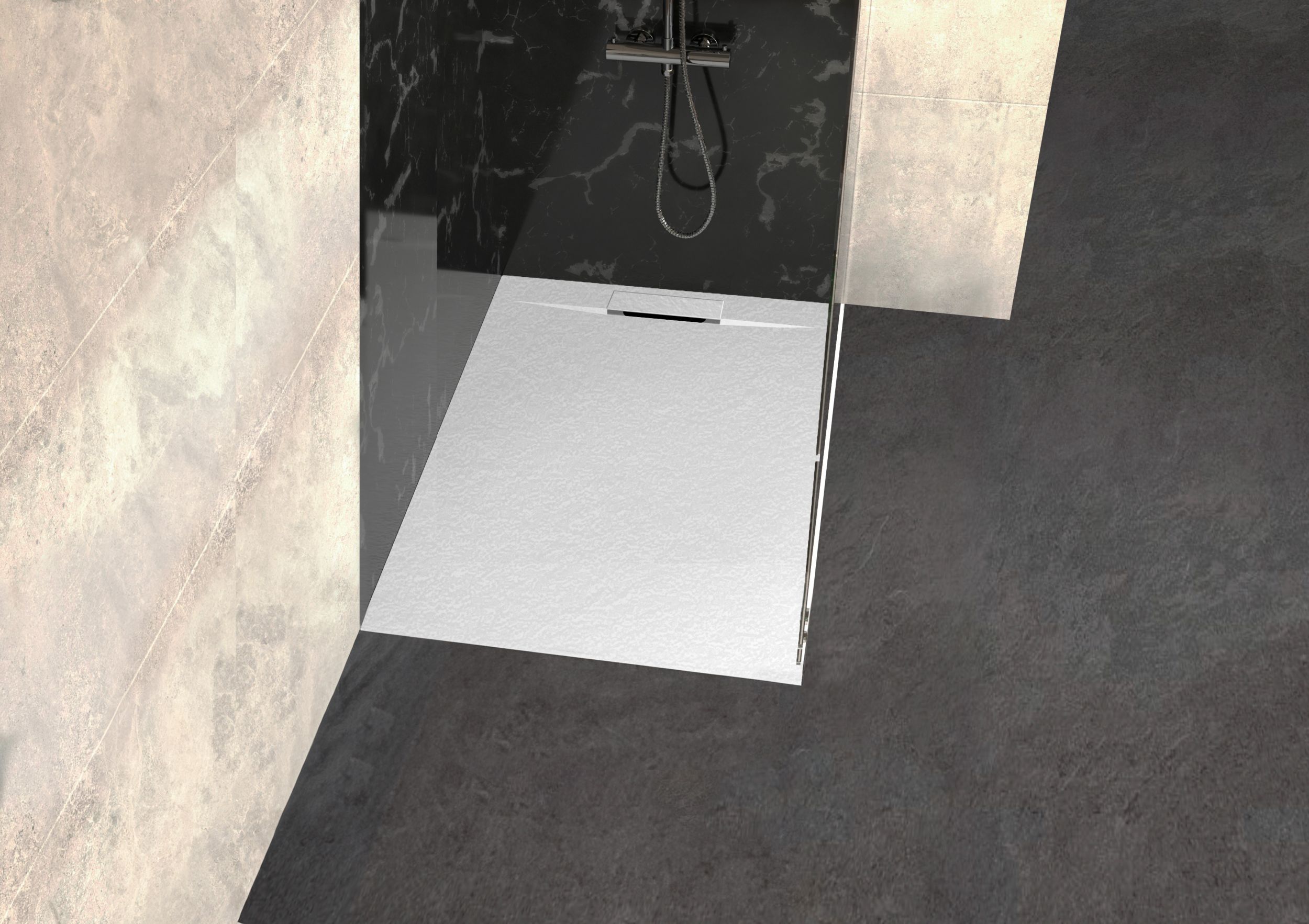  Shower tray + siphon longueur 120