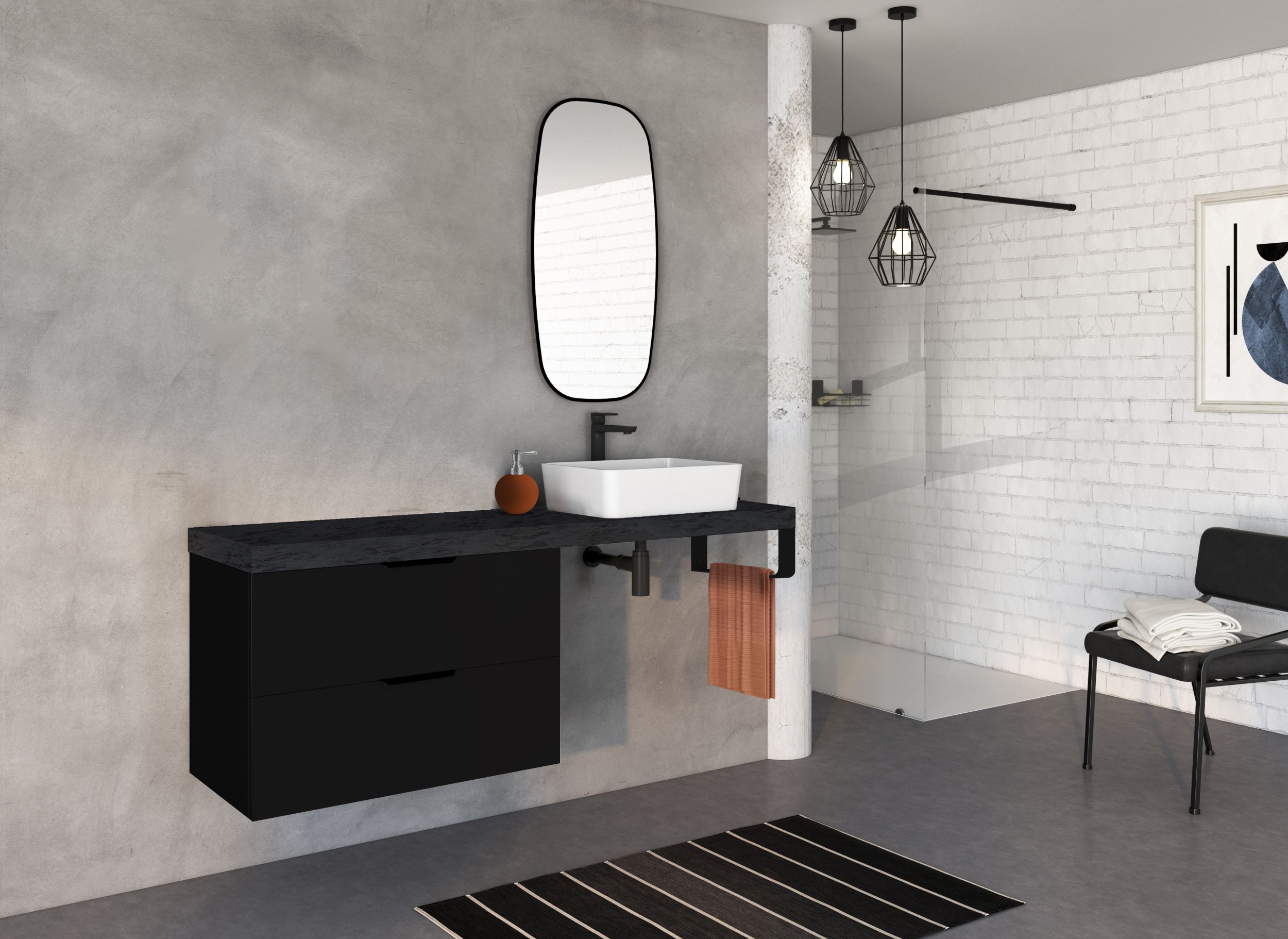 Vanity unit 80 cm without a siphon cavity