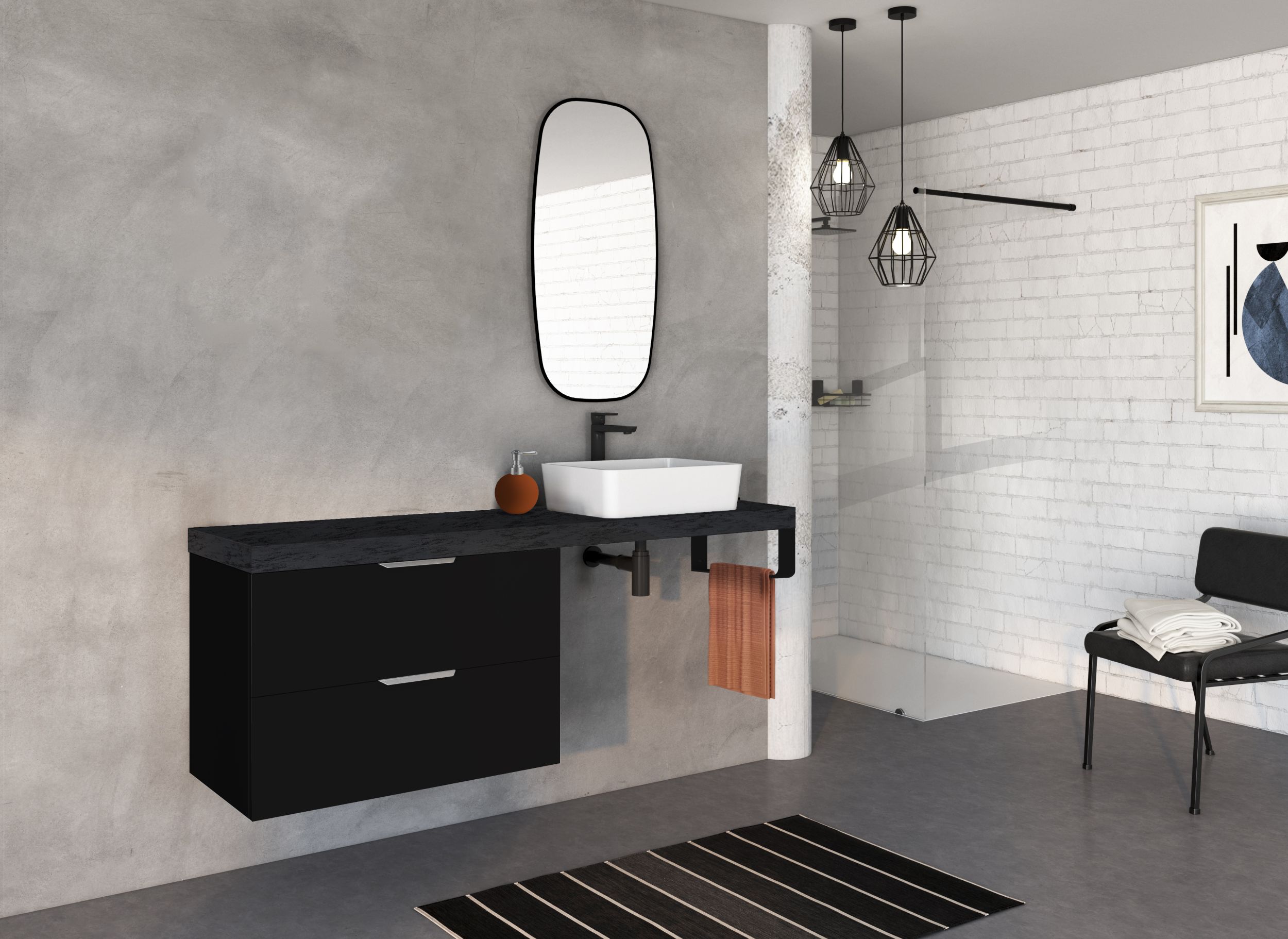  Vanity unit 80 cm without a siphon cavity