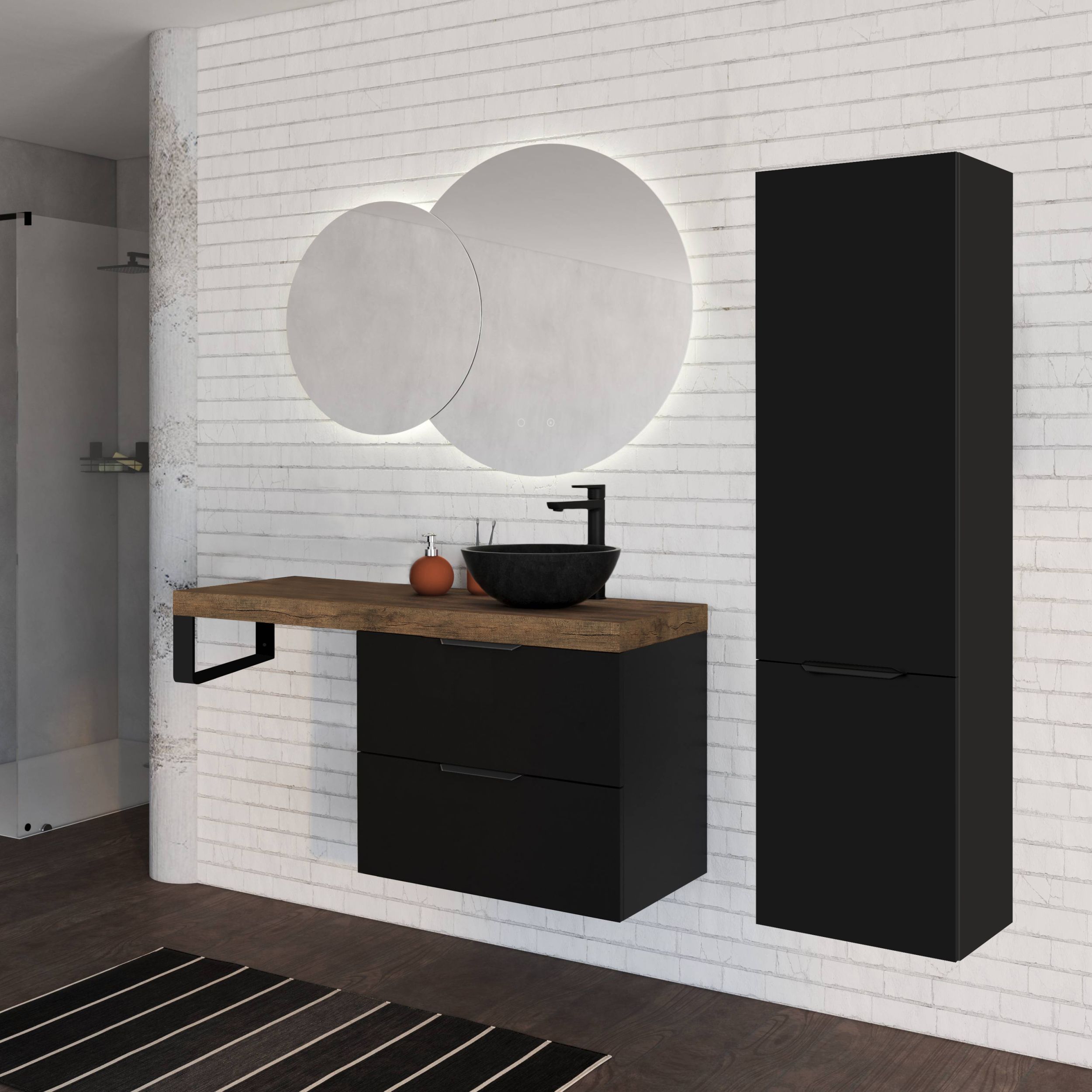  Colonne 40 cm 2 portes droite