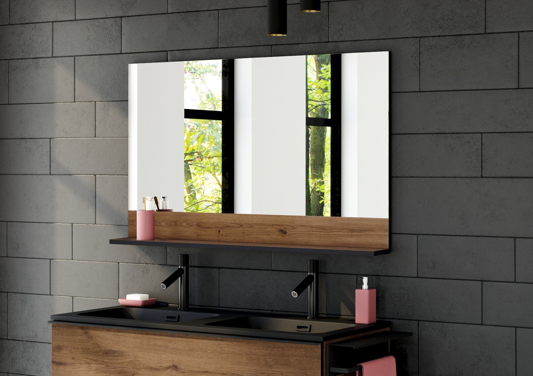  Mirror with shelf 120 cm