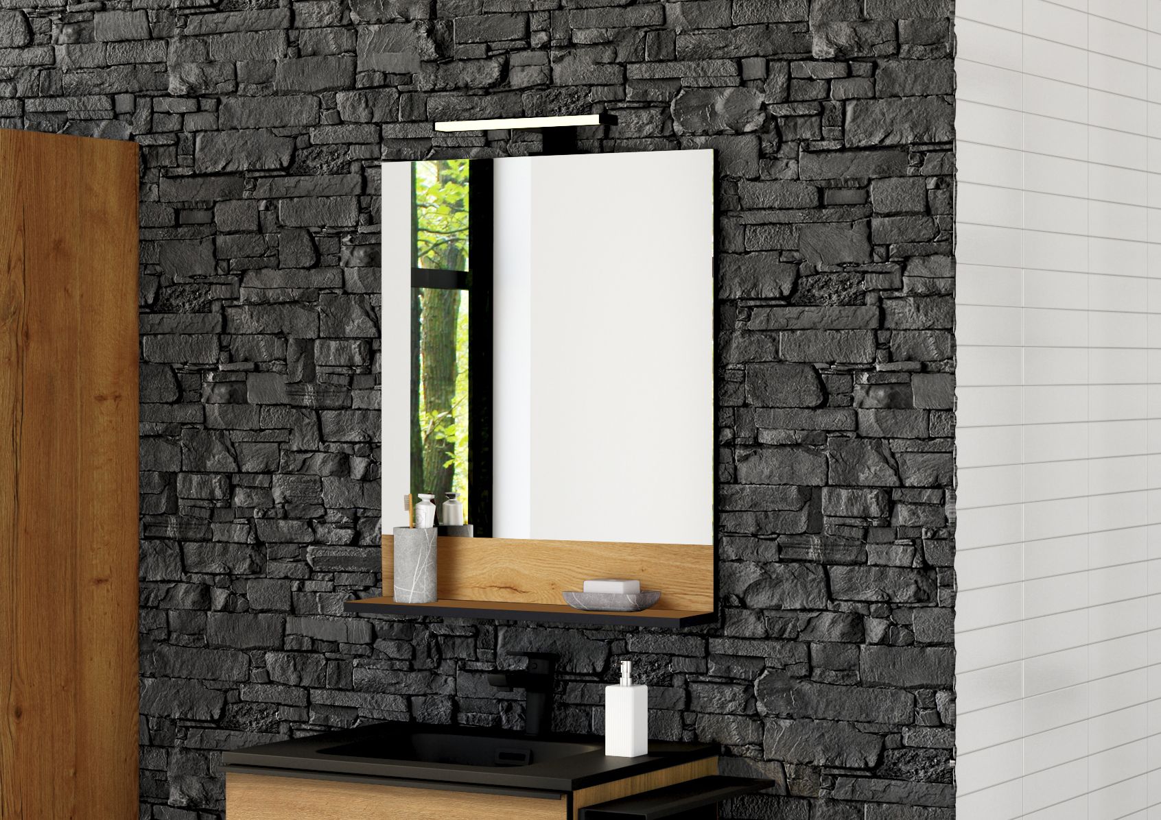  Mirror with shelf 60 cm