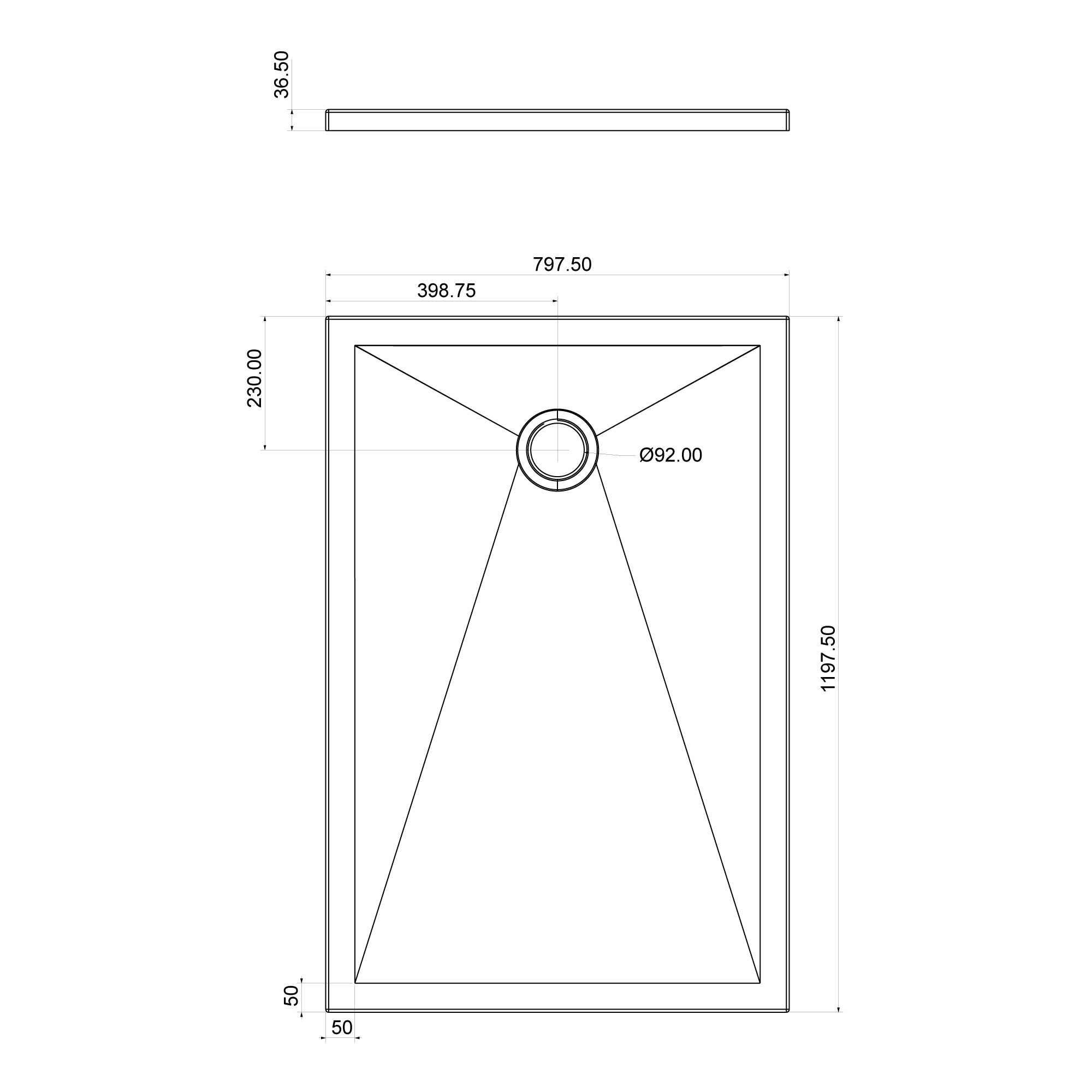 Shower tray rectangular