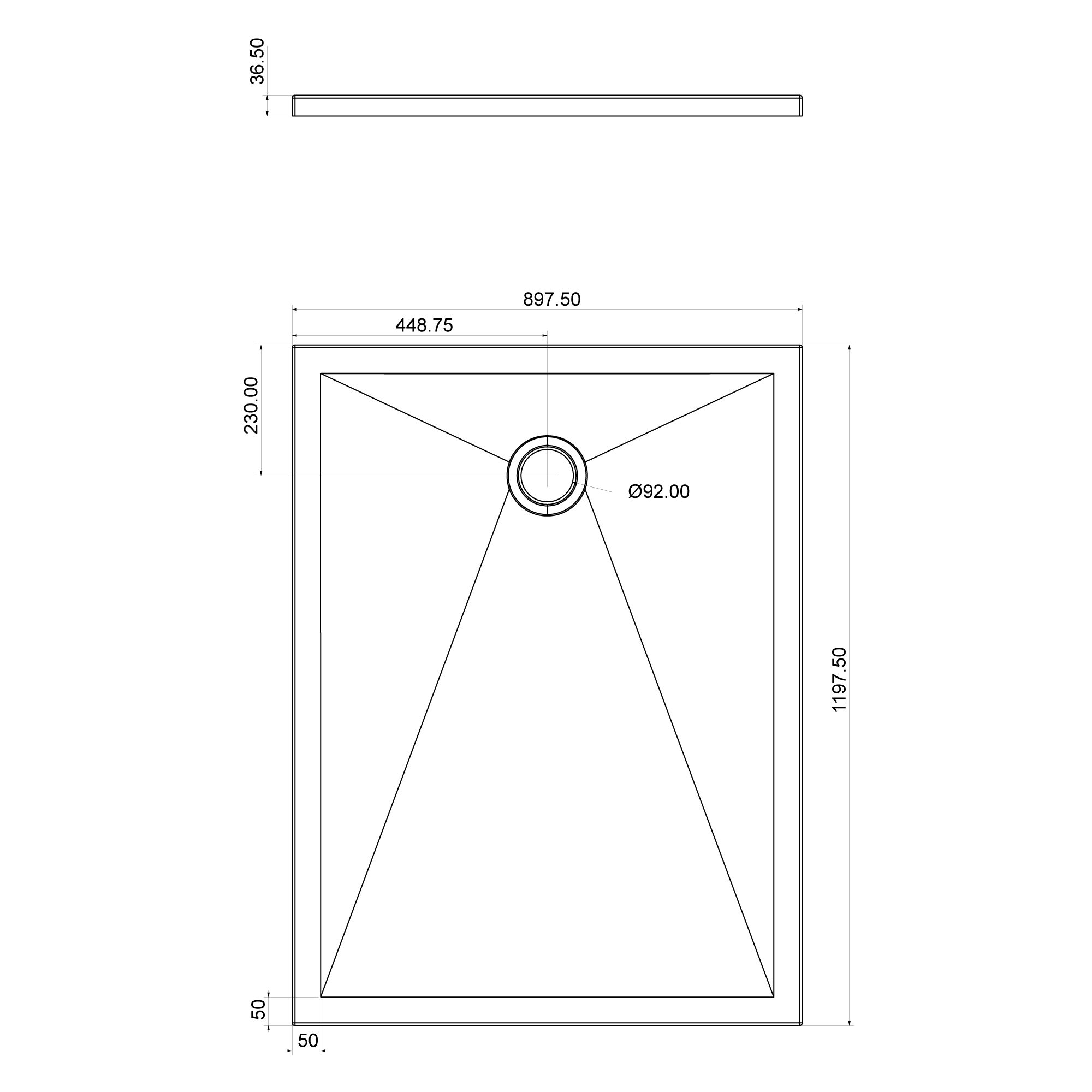 Shower tray rectangular