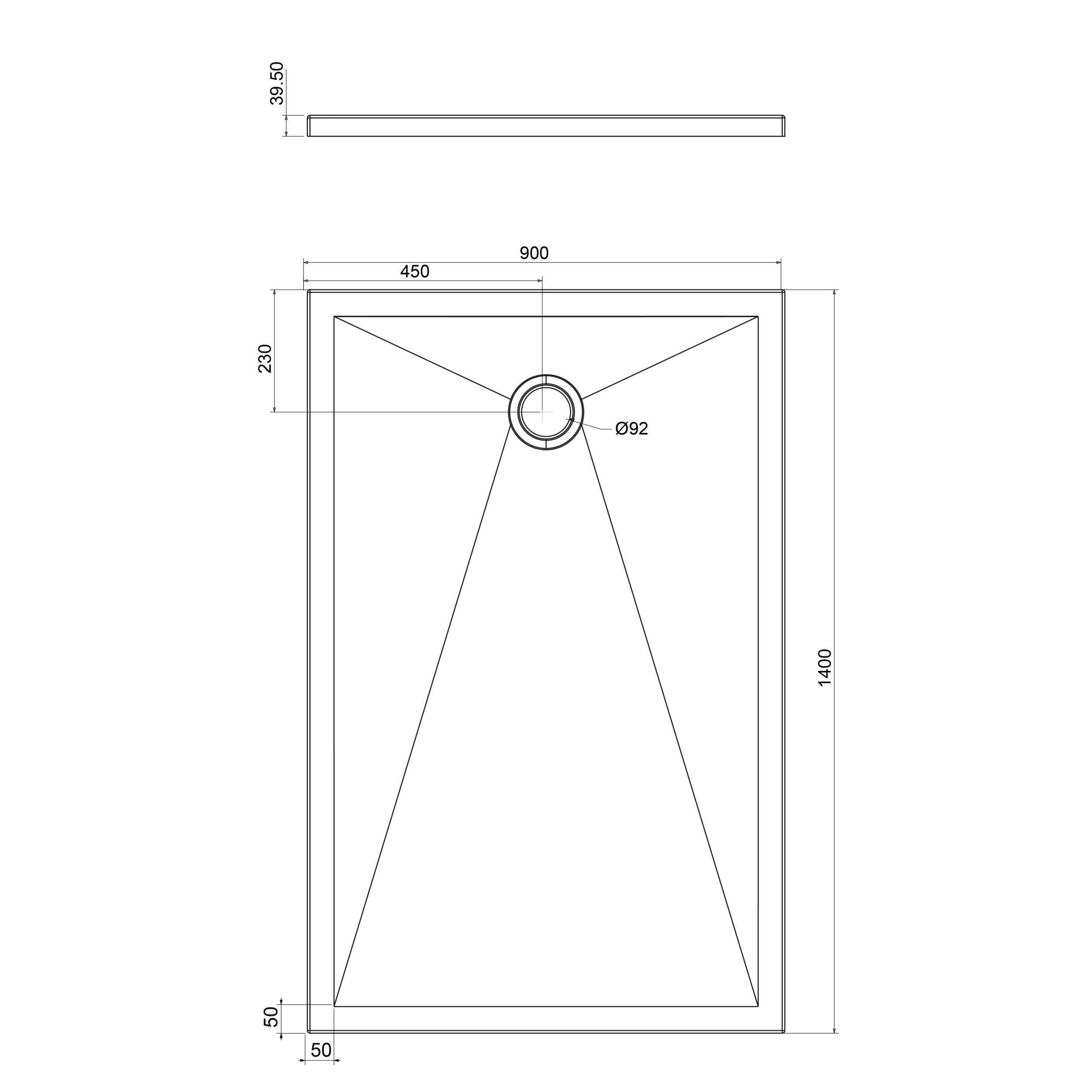 Shower tray rectangular