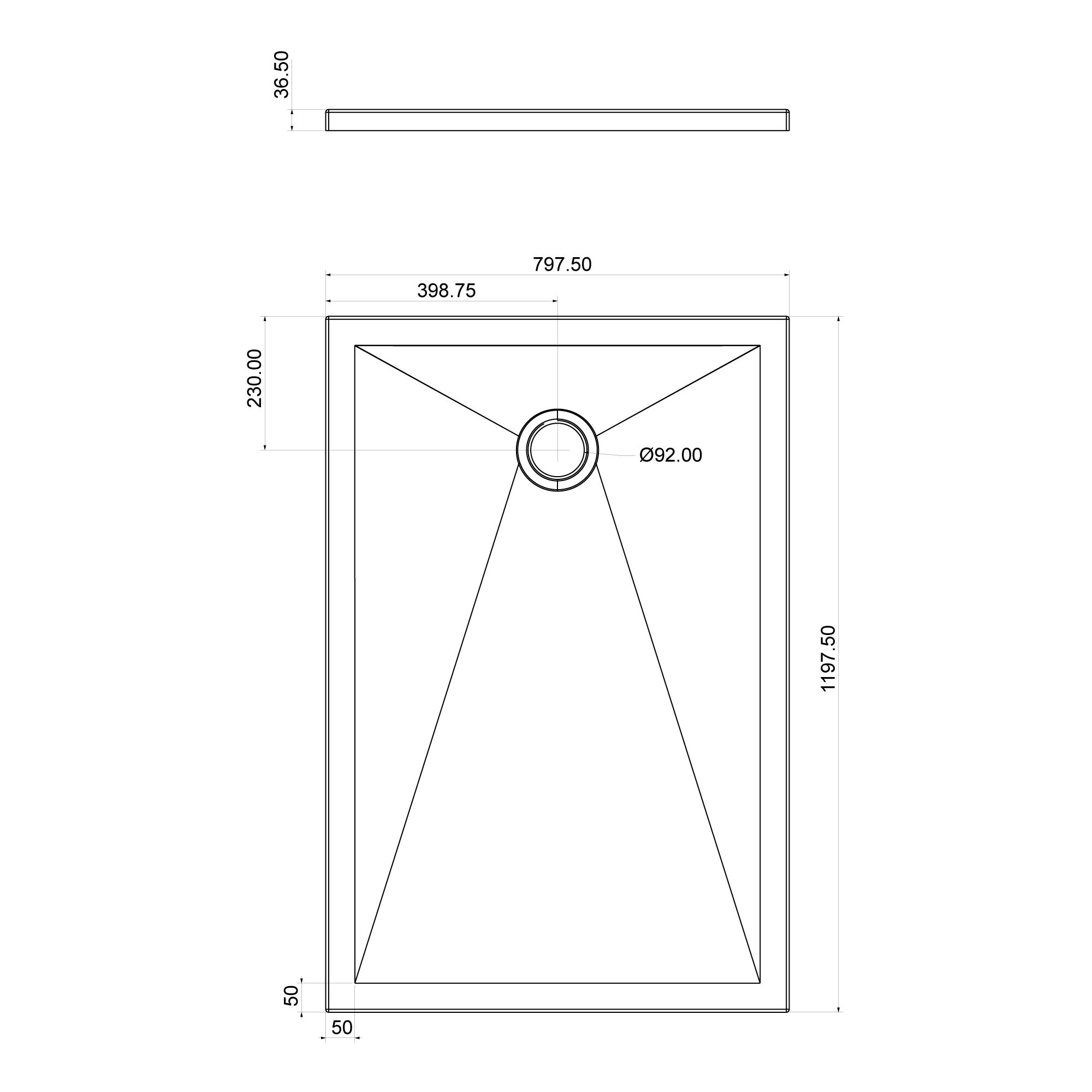  Receveur Rectangle