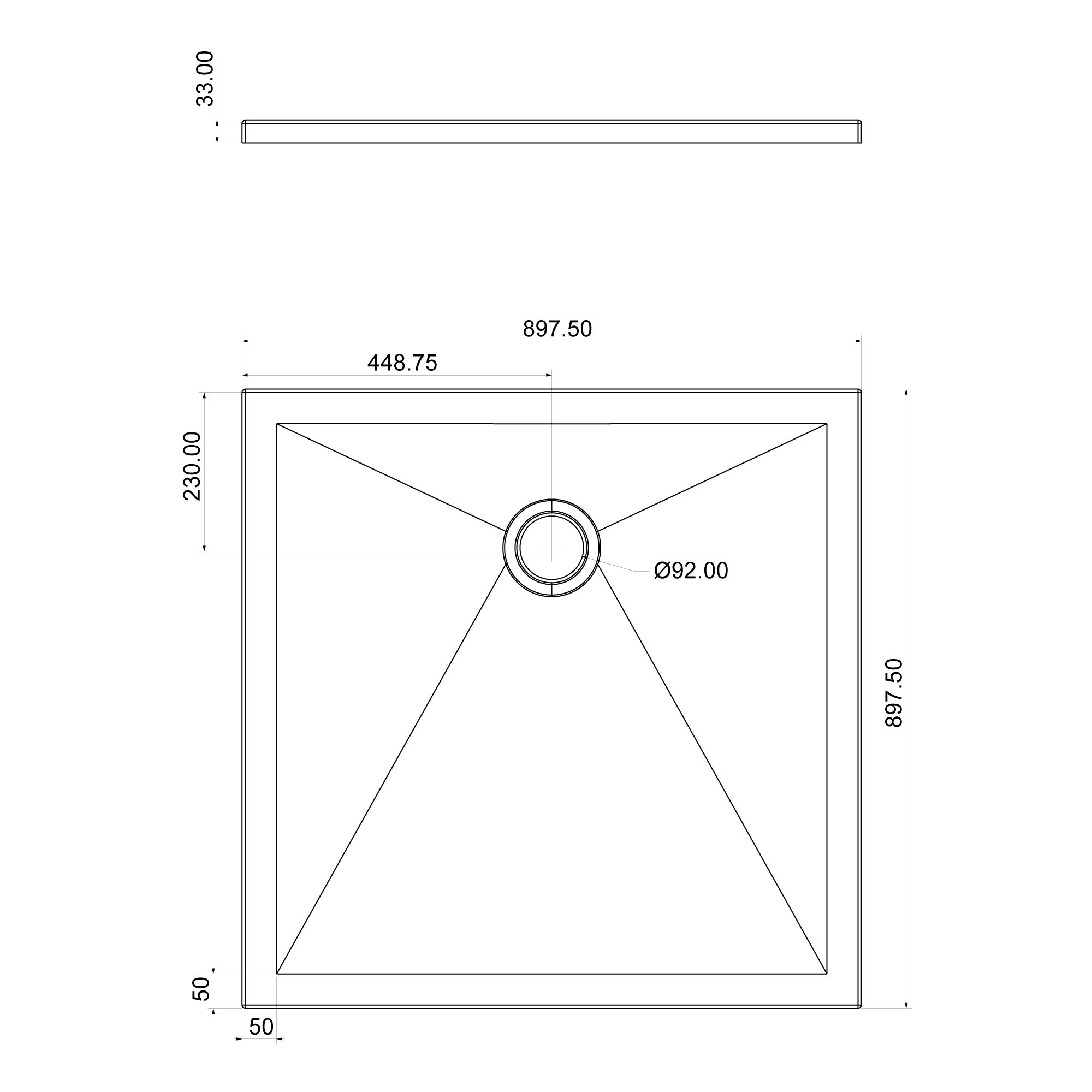  Shower tray Square