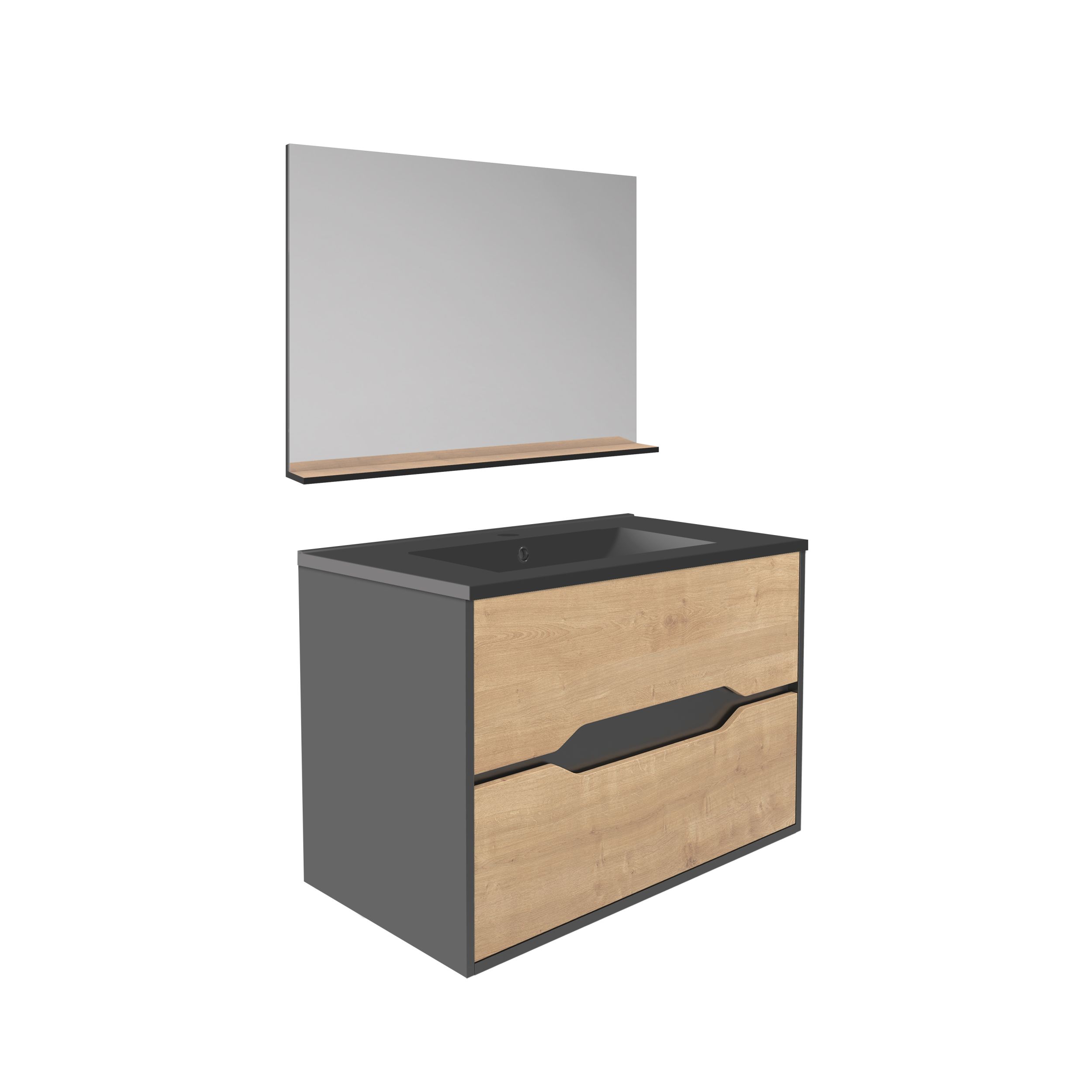  Set 80 cm with mirror and washbasin
