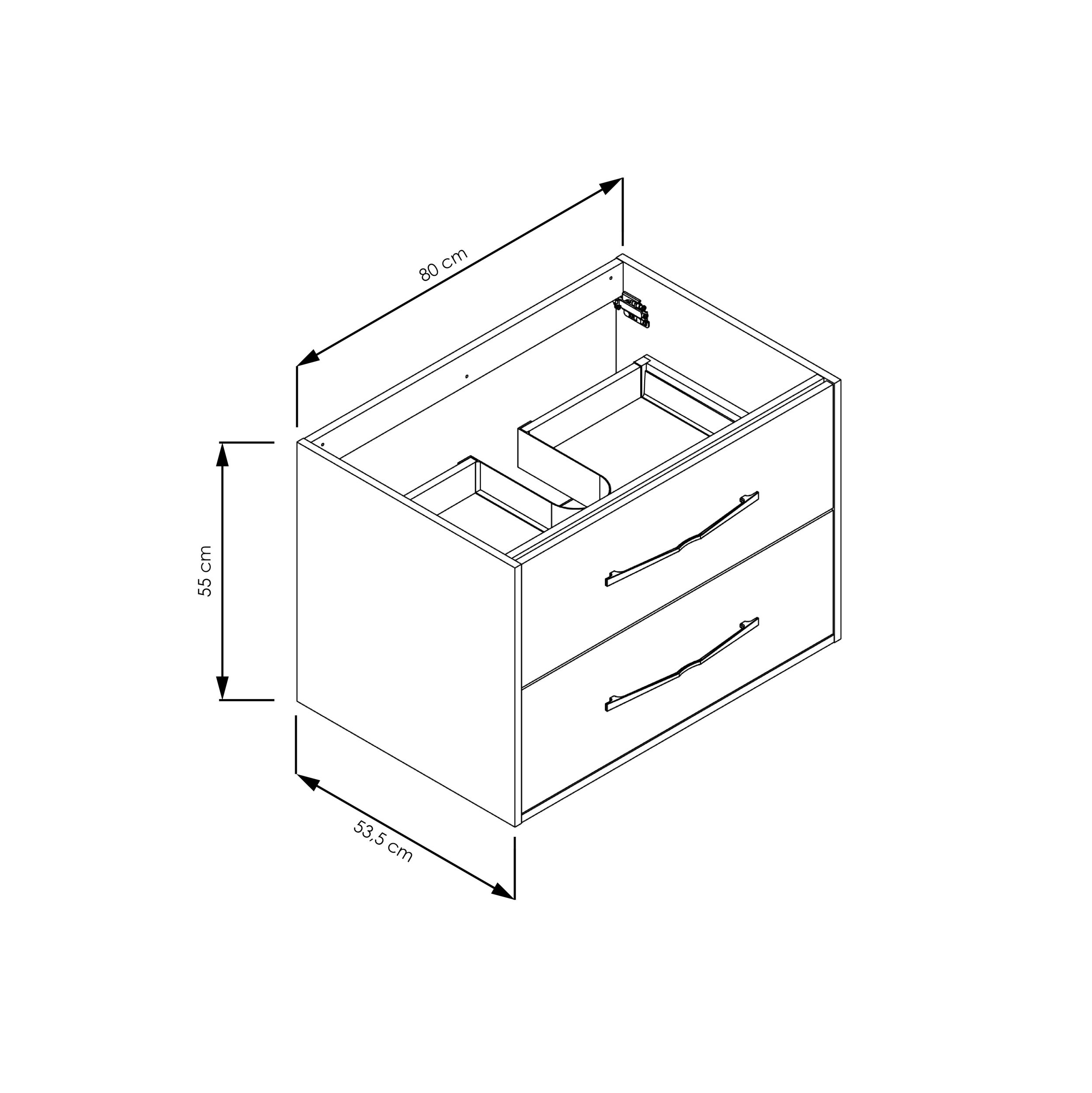  Meuble sous-vasque 80 cm  simple vasque