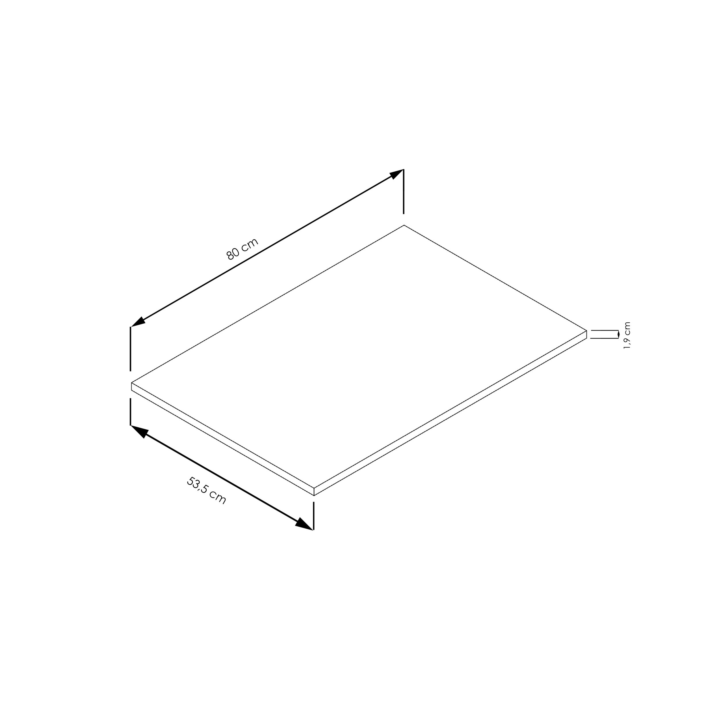  Plan stratifié 80 cm pour vasque à poser
