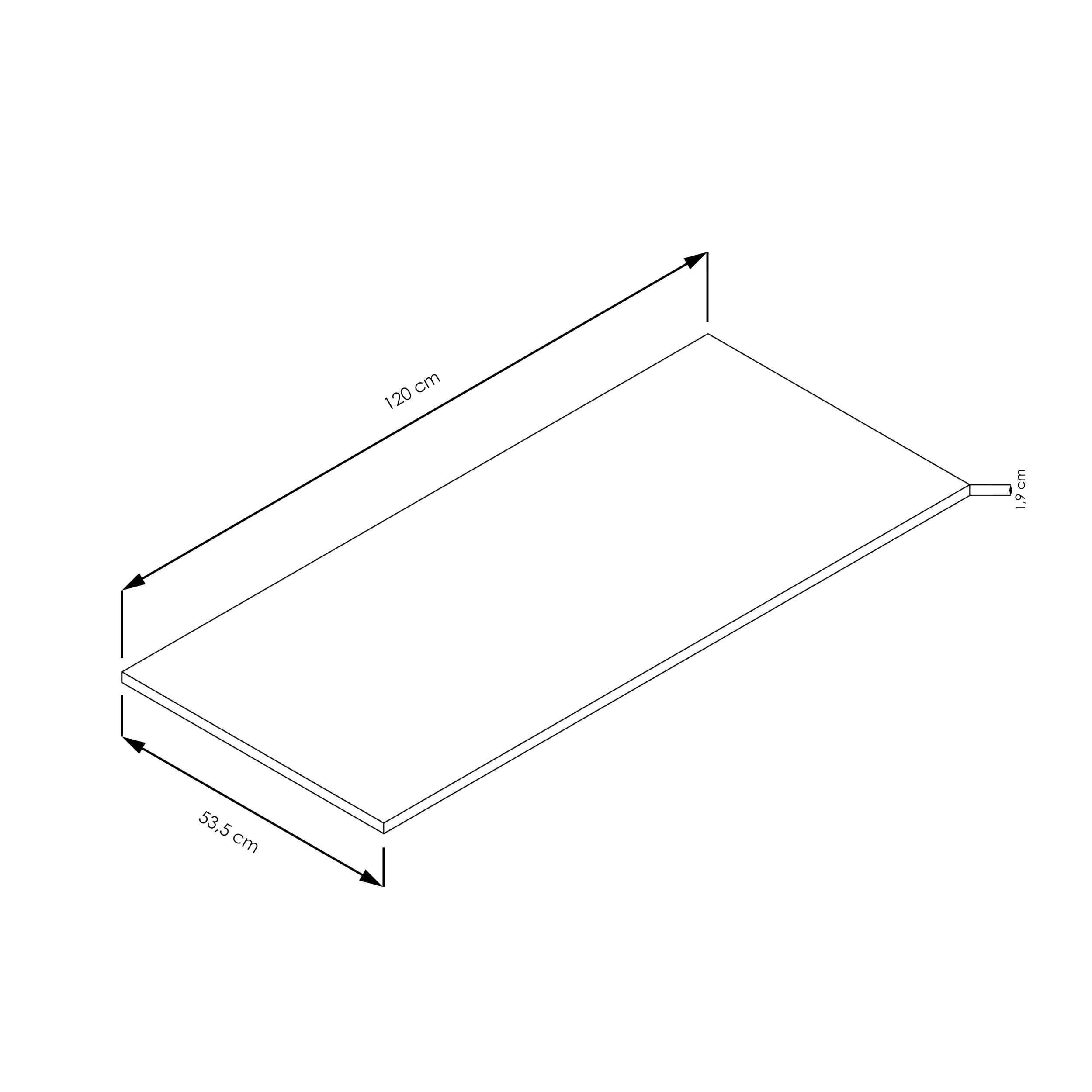  Laminate countertop 120 cm for freestanding washbasins