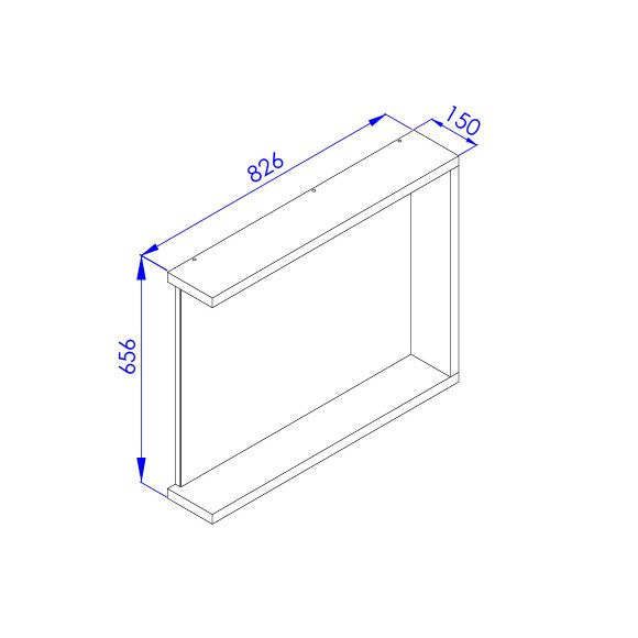  Framed mirror with shelf 83 cm