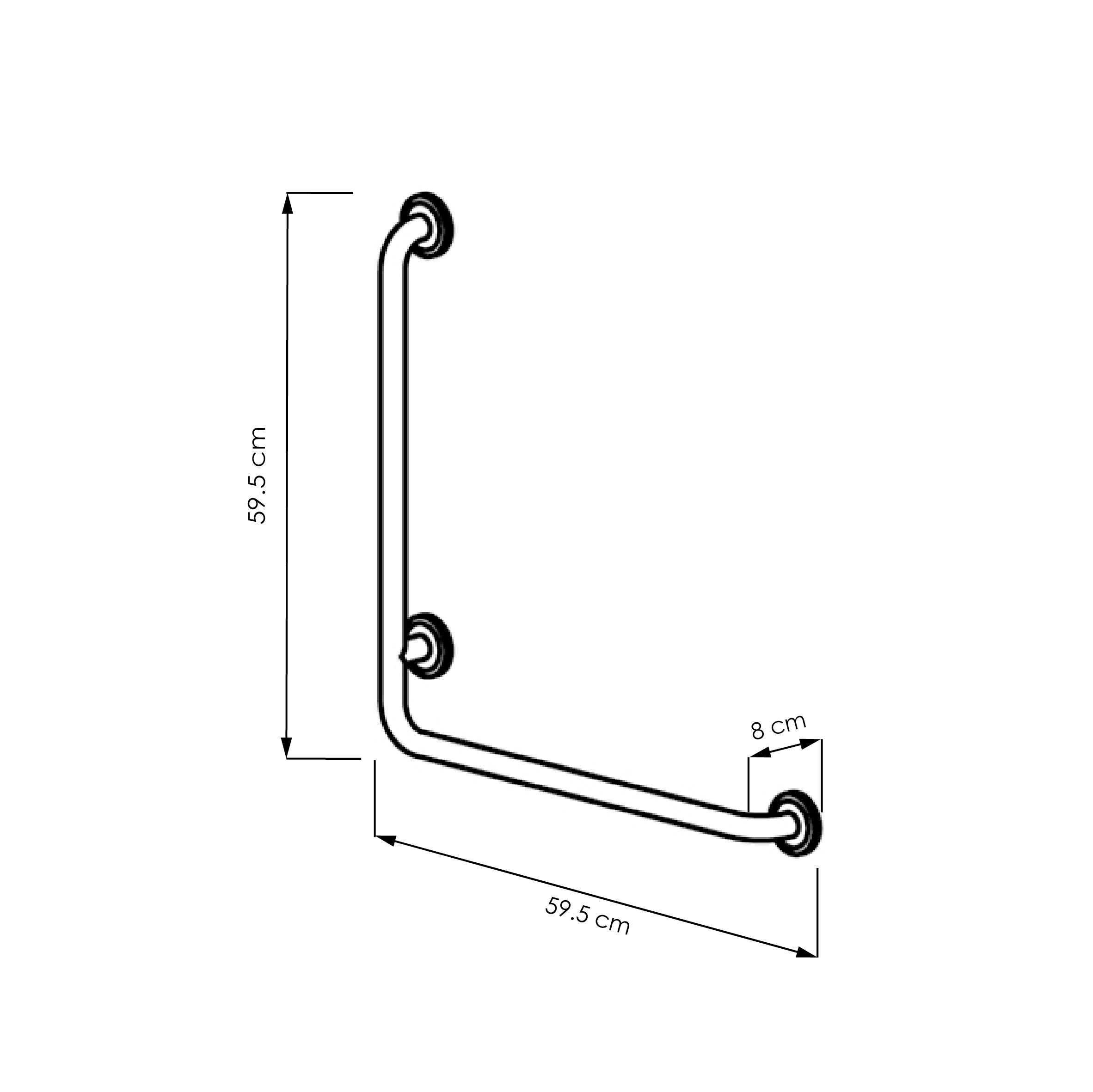  Angled bath and shower grab rail 90°