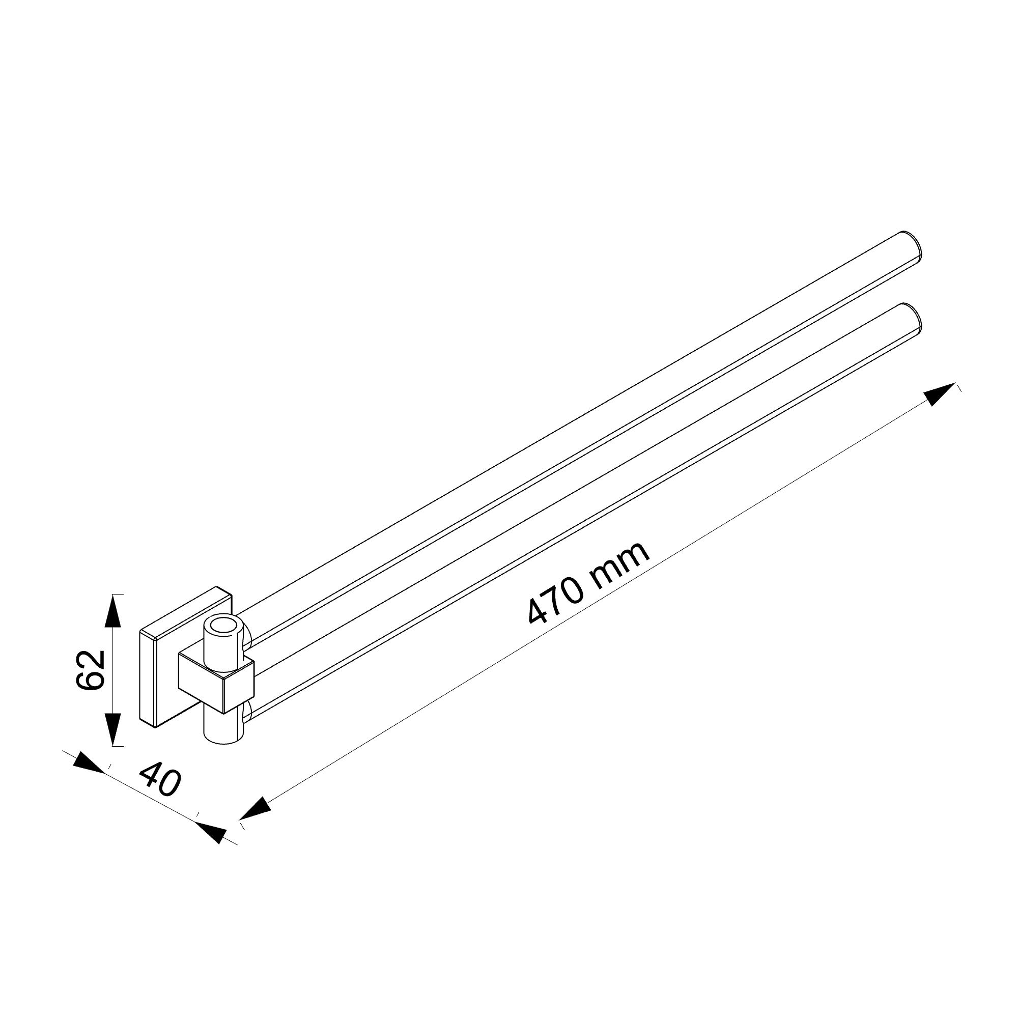  Towel rail  2 Bars - Rotatable