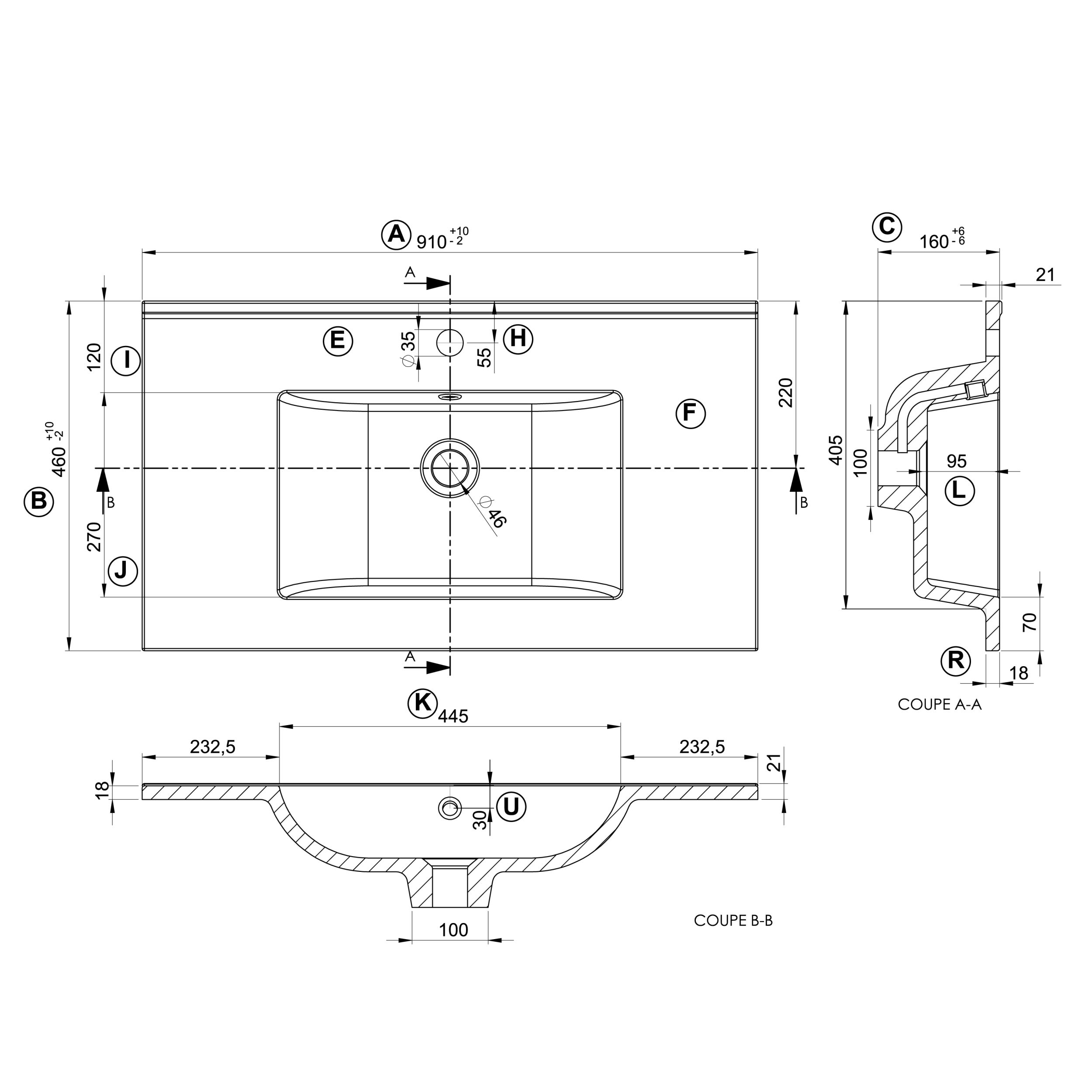  Wastafel 91 cm