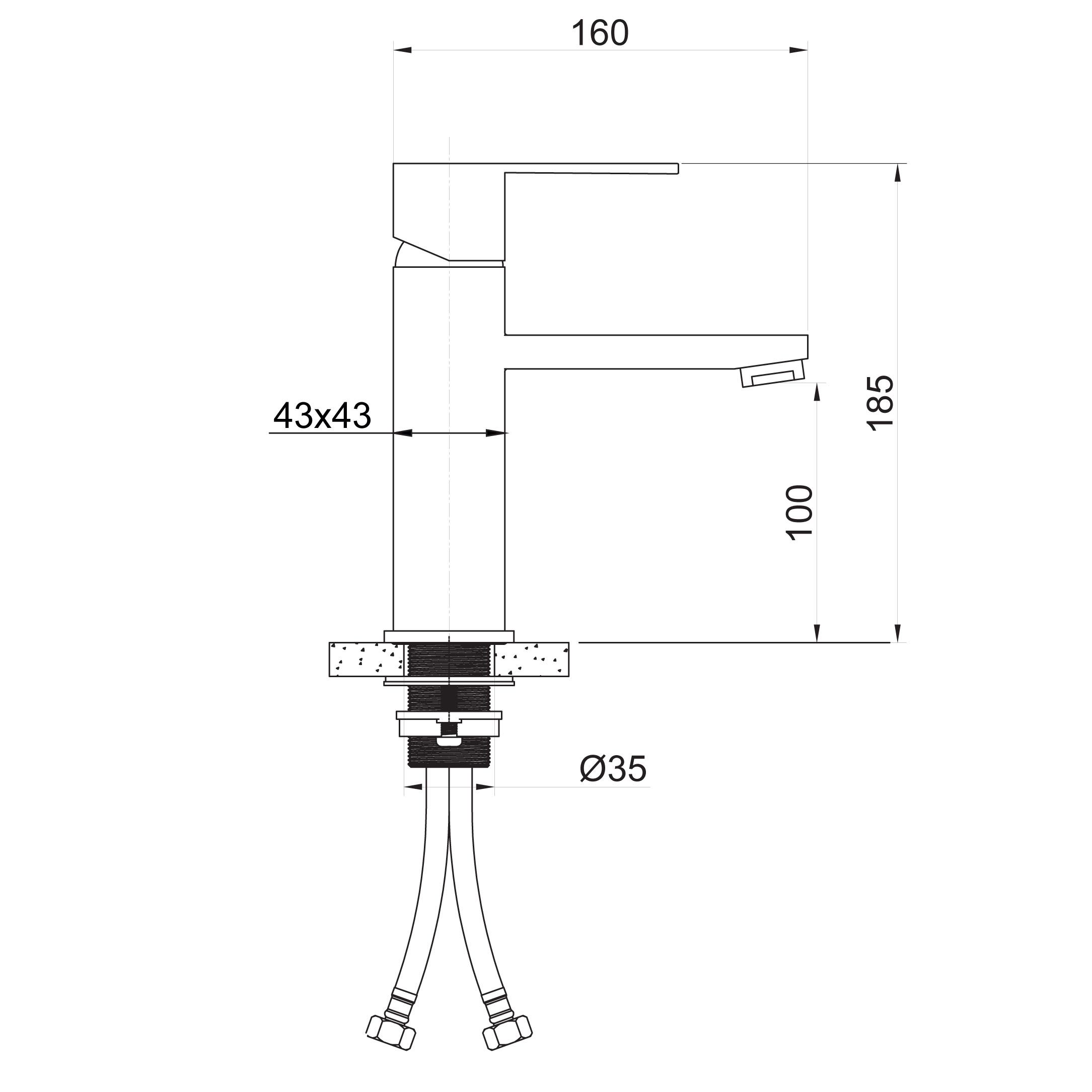  Mixer tap for bathroom sink