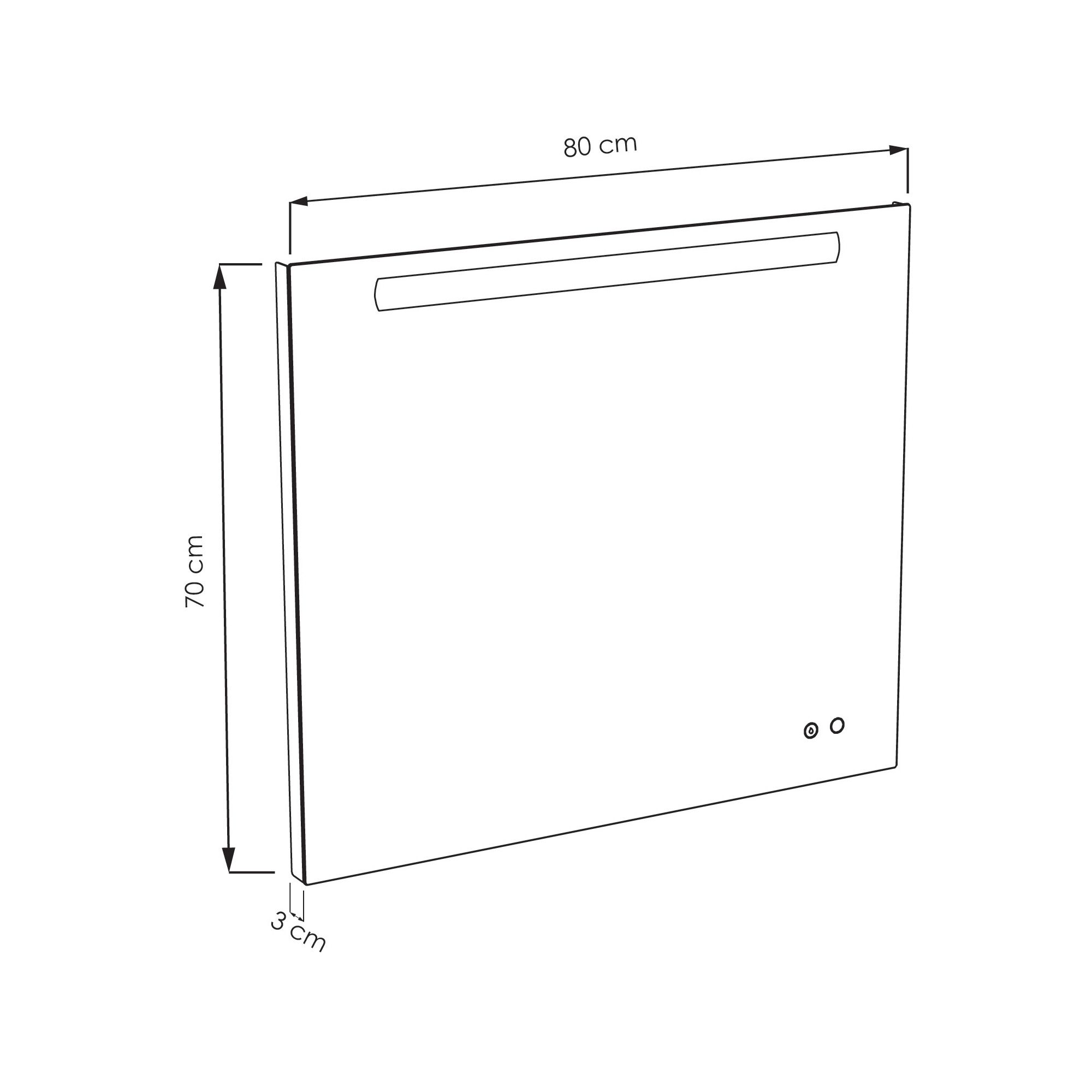  Illuminated mirror LED 80 cm