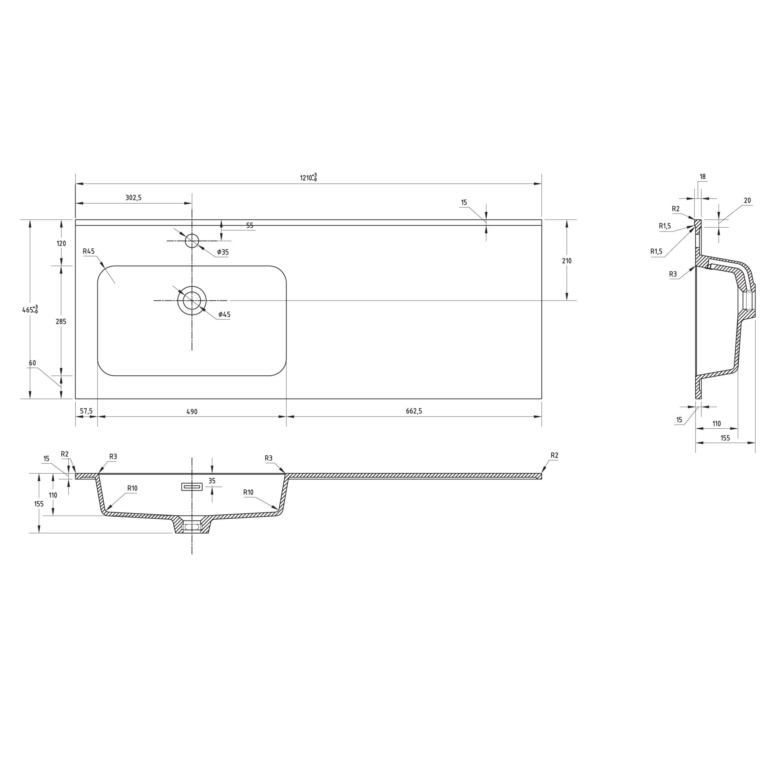  Waschtisch 121 cm