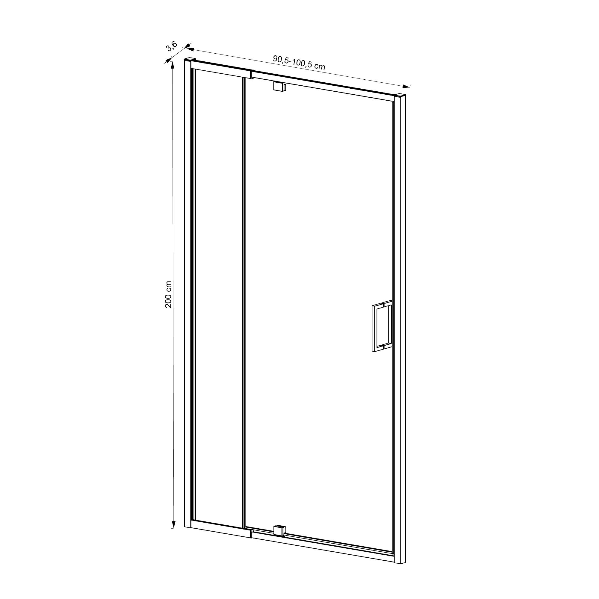 1 shower door extendible swivel door