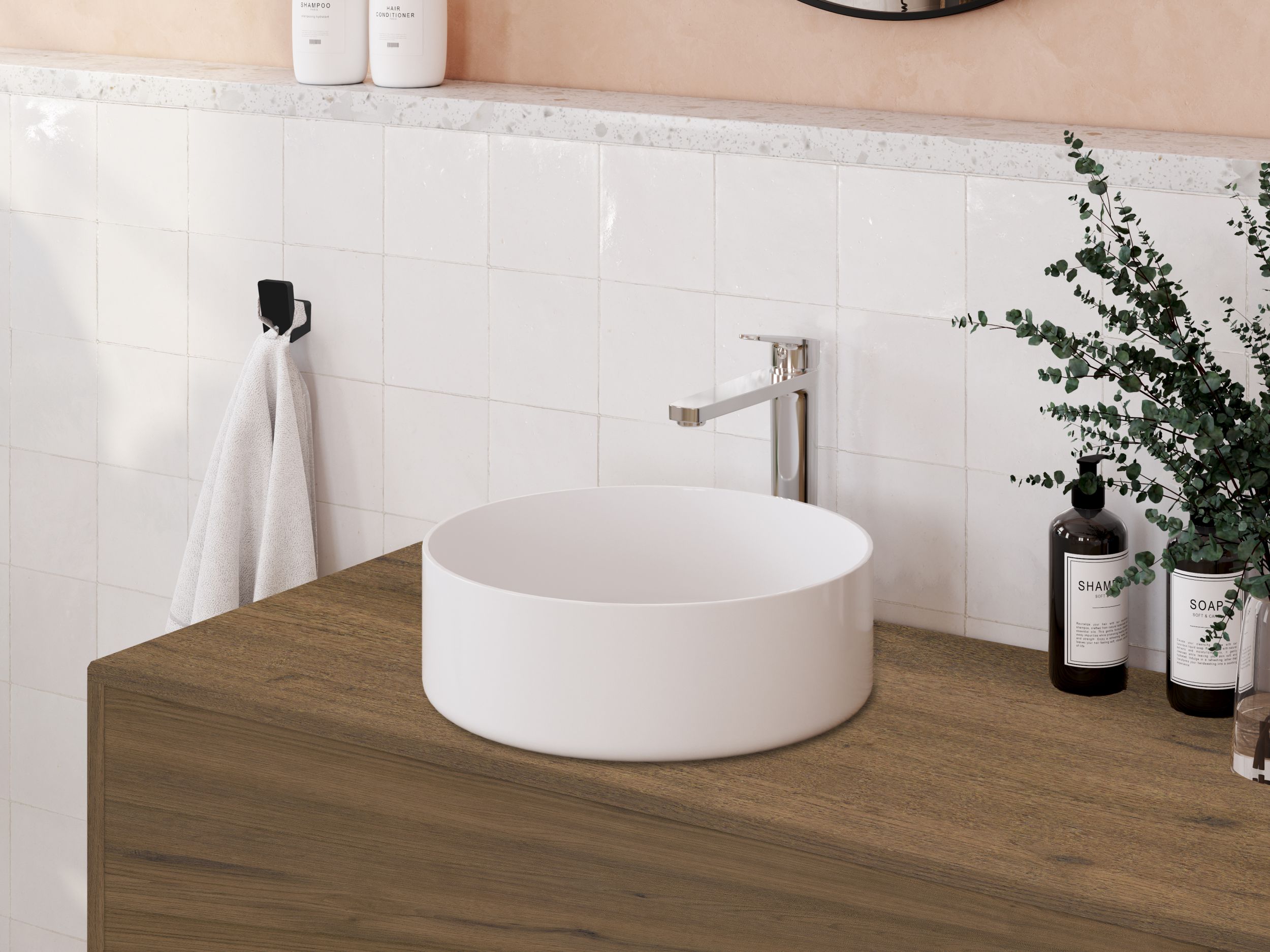  High-rise mixer tap for bathroom sink