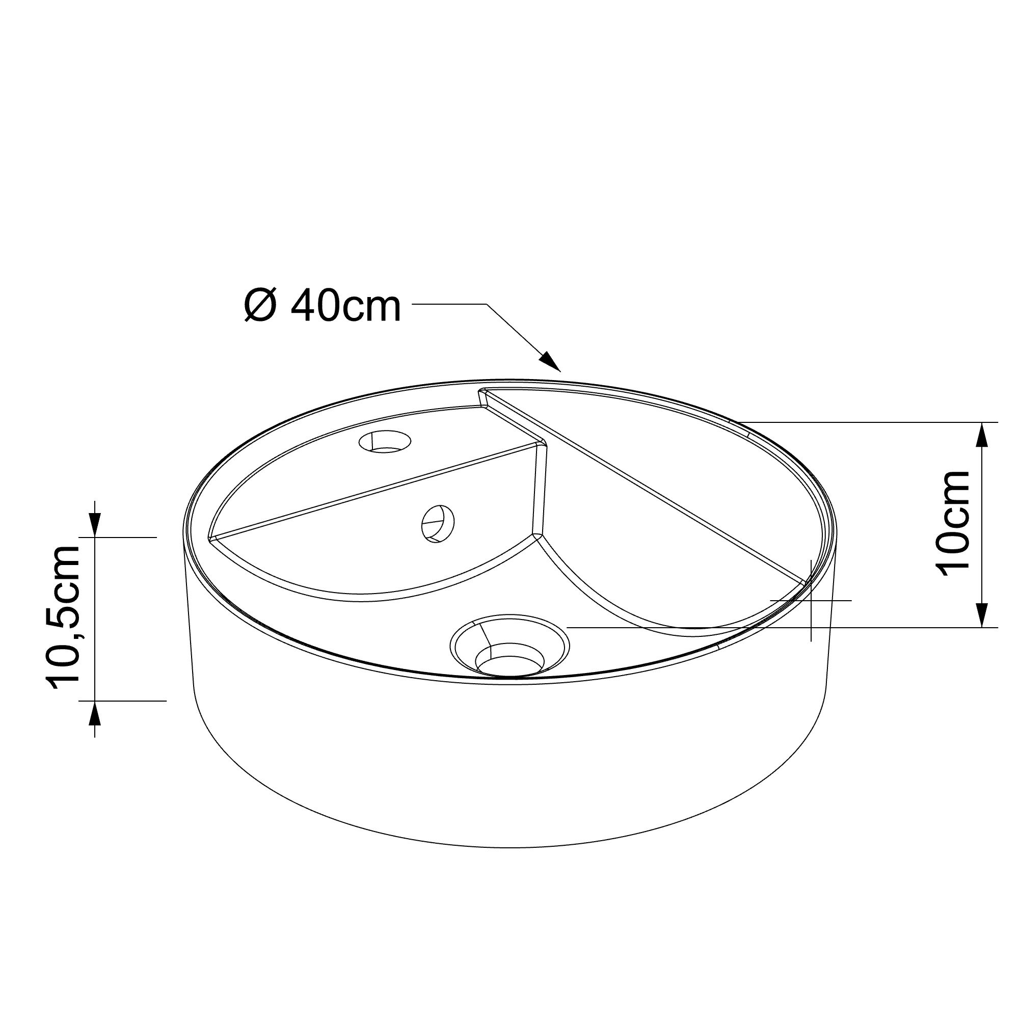  Freestanding washbasin 40 cm - Round