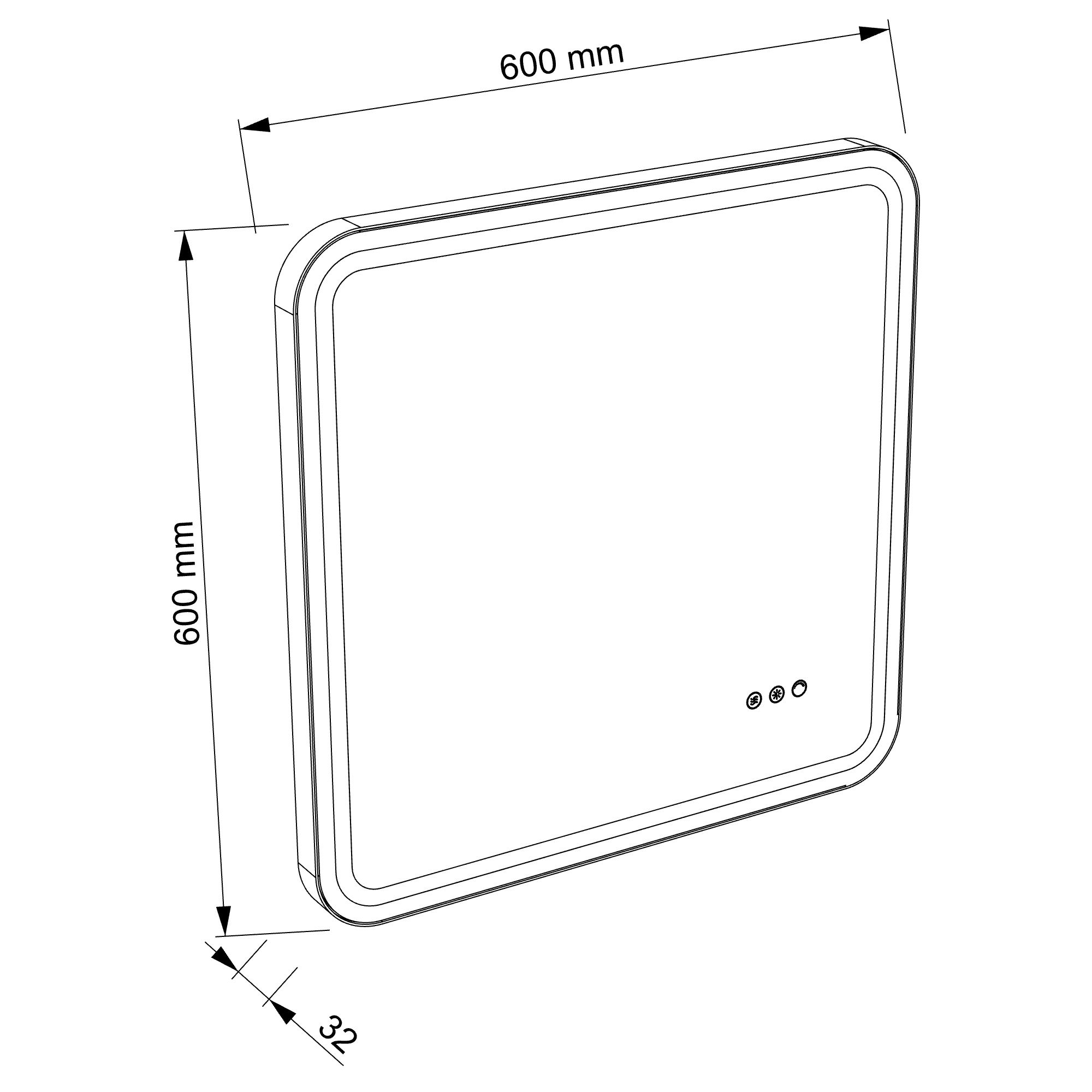  Miroir éclairant LED 60 cm