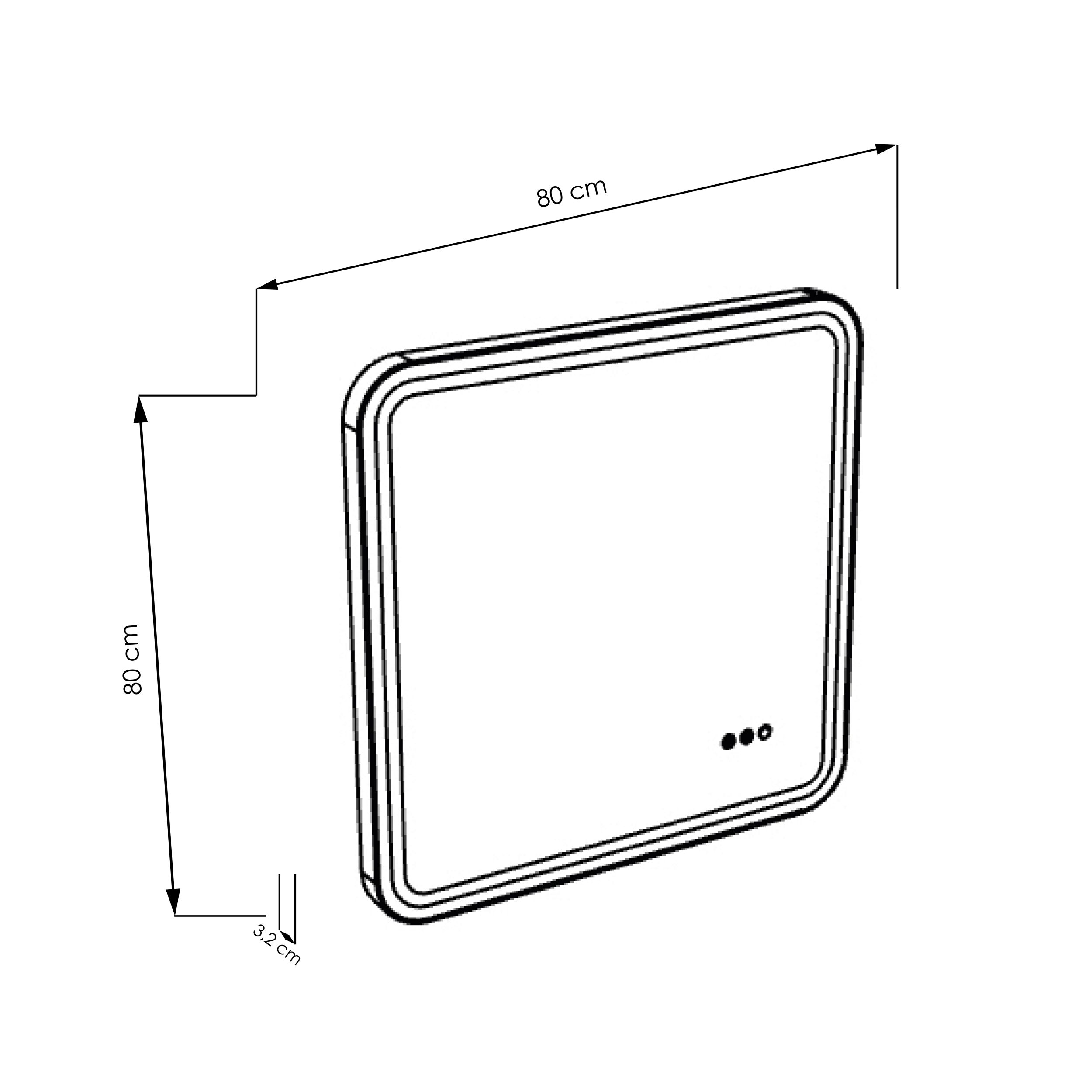  Miroir éclairant LED 80 cm