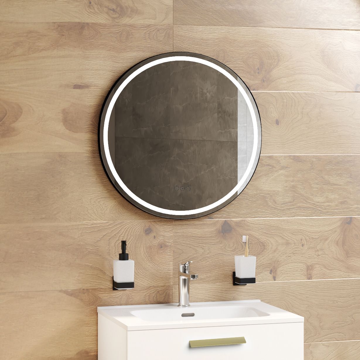  Miroir éclairant LED 60 cm rond