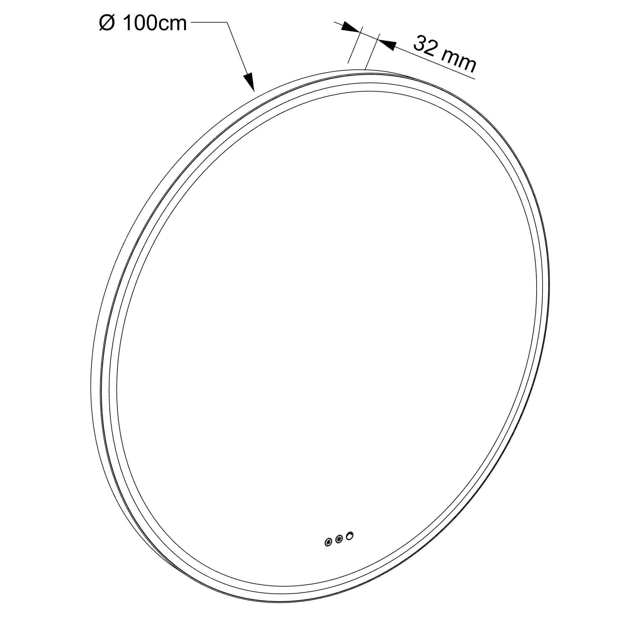  Spiegel met verlichting 100 cm - Rond