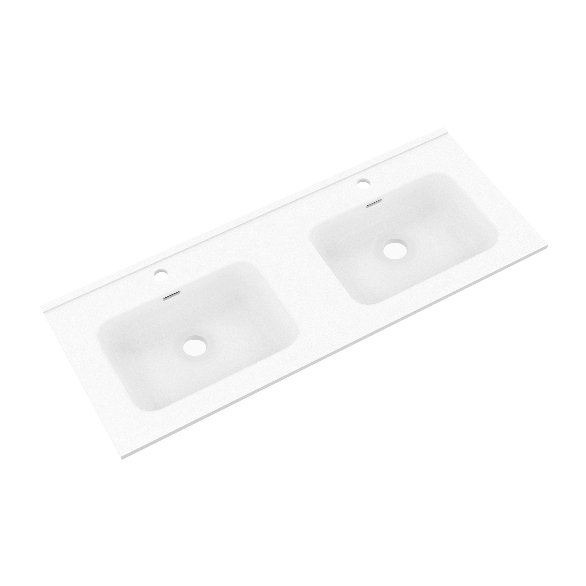  Plan de toilette 121 cm double vasque